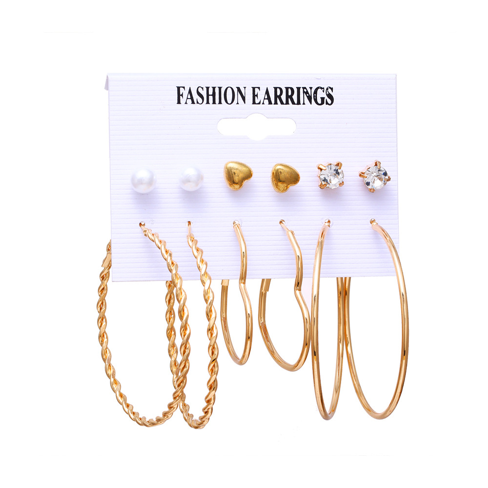 Creative Simple Retro Acrylic Pearl Earring Set