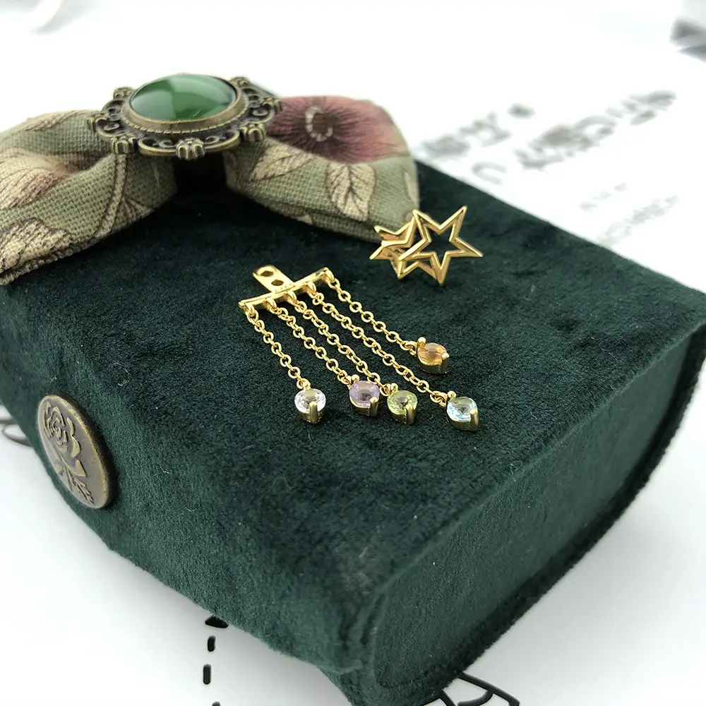 Natural crystal Tassel Earrings