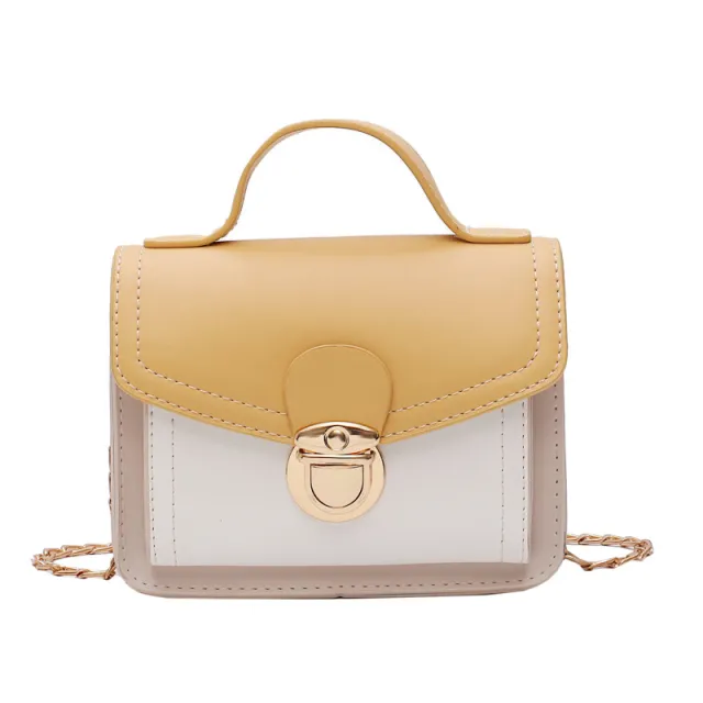 Color contrast women's shoulder bag Yellow - Shop at LoveMi