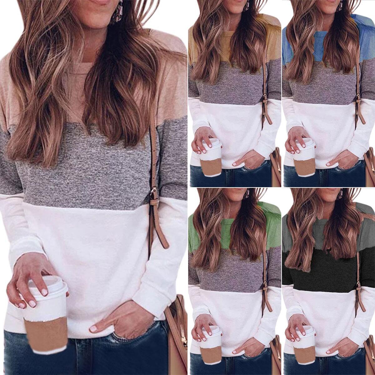 Casual new color clock ladies plus size long sleeve shirt