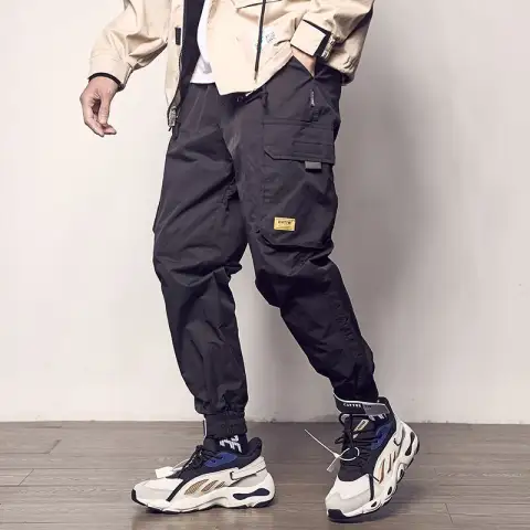 Loose Casual Cargo Pants with Velcro Straps