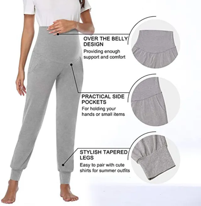 European and American solid color belly lift trousers Grey - Shop at LoveMi