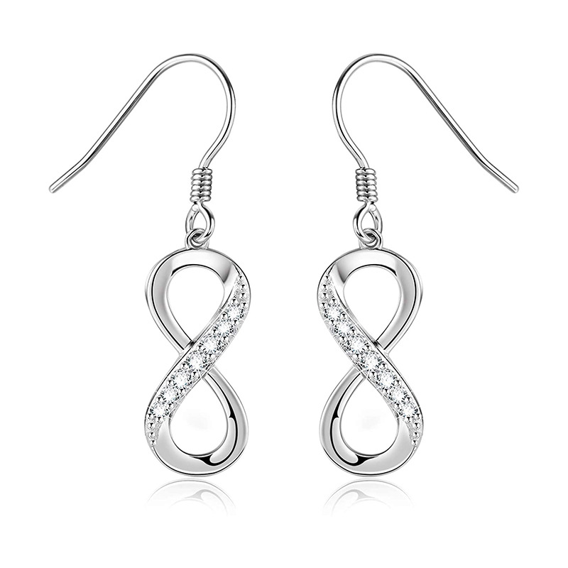 S925 Sterling Silver figure-8 temperament personalized Earrings