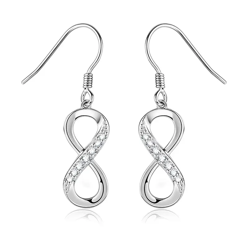 S925 Sterling Silver figure-8 temperament personalized Earrings