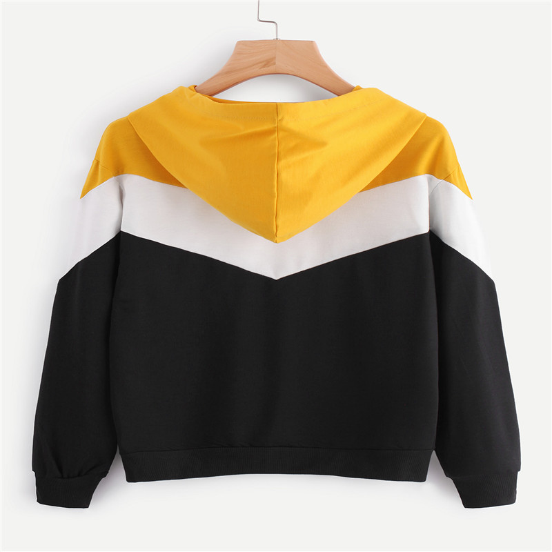 Autumn print stitching hoodie