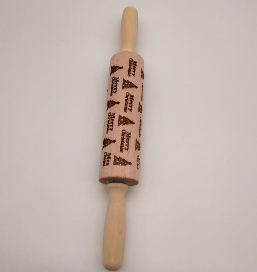 Rolling Pin Christmas Embossing Merry Christmas 43Cm - Shop at LoveMi