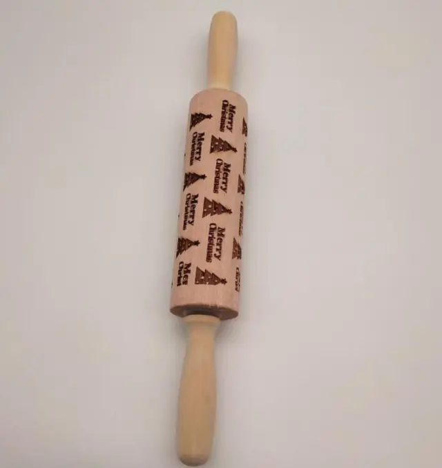 Rolling Pin Christmas Embossing Merry Christmas 43Cm - Shop at LoveMi