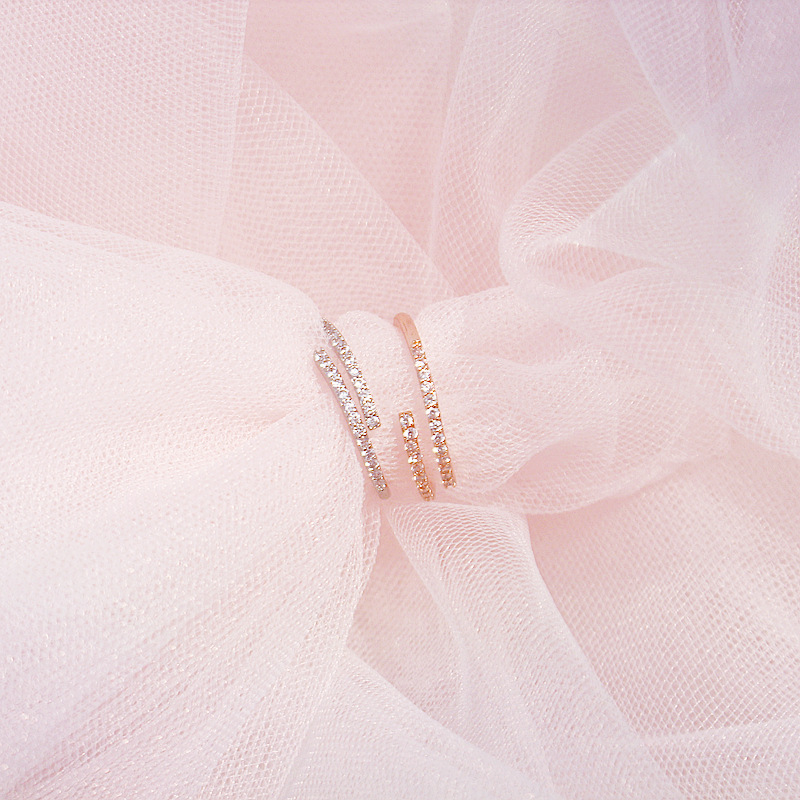 All-match exquisite zircon opening adjustable ring