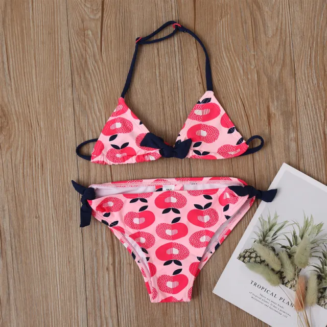 Fashionable simple cute girls split swimsuit suit Red - Shop at LoveMi