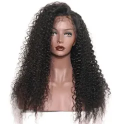 African explosive head black long curly hair chemical fiber high temperature silk wig cover - Black Send Mesh Belt - View 1