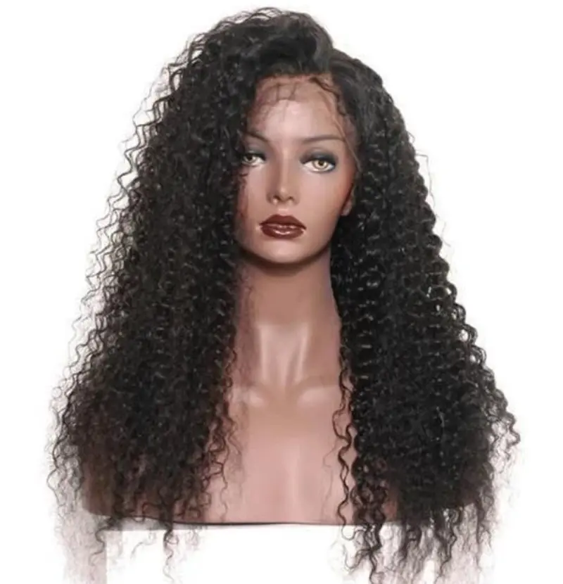African explosive head black long curly hair