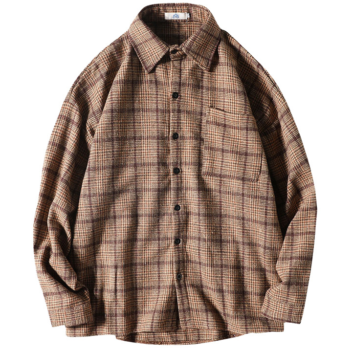 Retro plaid woolen coat