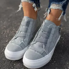 Increased canvas shoes - Grey - View 1