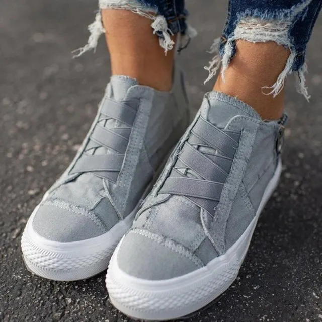 Increased canvas shoes Grey - Shop at LoveMi