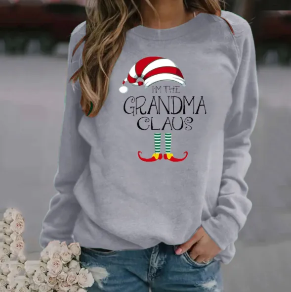 Women's Sweatshirt Grandma Claus Women's Hoodie Grey - Shop at LoveMi