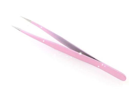 Prime Beauty Stainless Steel Tweezers Pink Straight - Shop at LoveMi