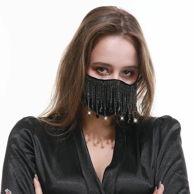 European and American personality decorative cloth masks Black - Shop at LoveMi
