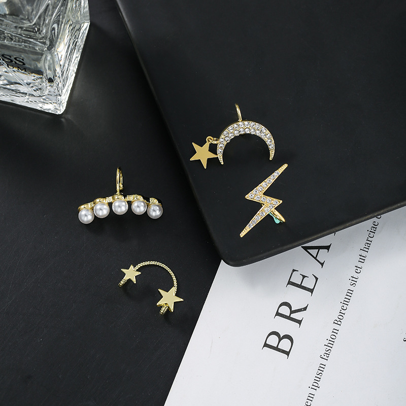 Fashion all-match star pearl single ear clip
