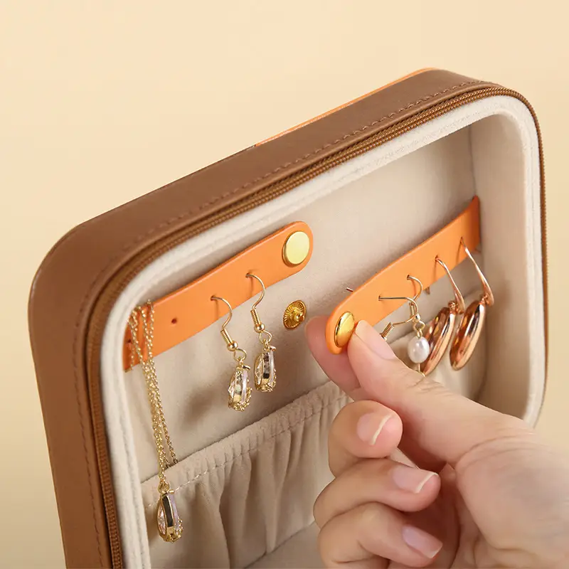 Multifunctional leather simple Korean jewelry box