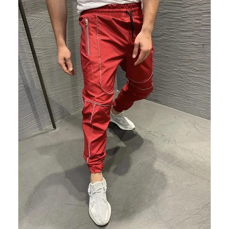 Sports trousers running training slim feet basketball pants - Red