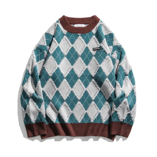 new British couple trend knit sweater women Blue - Shop at LoveMi