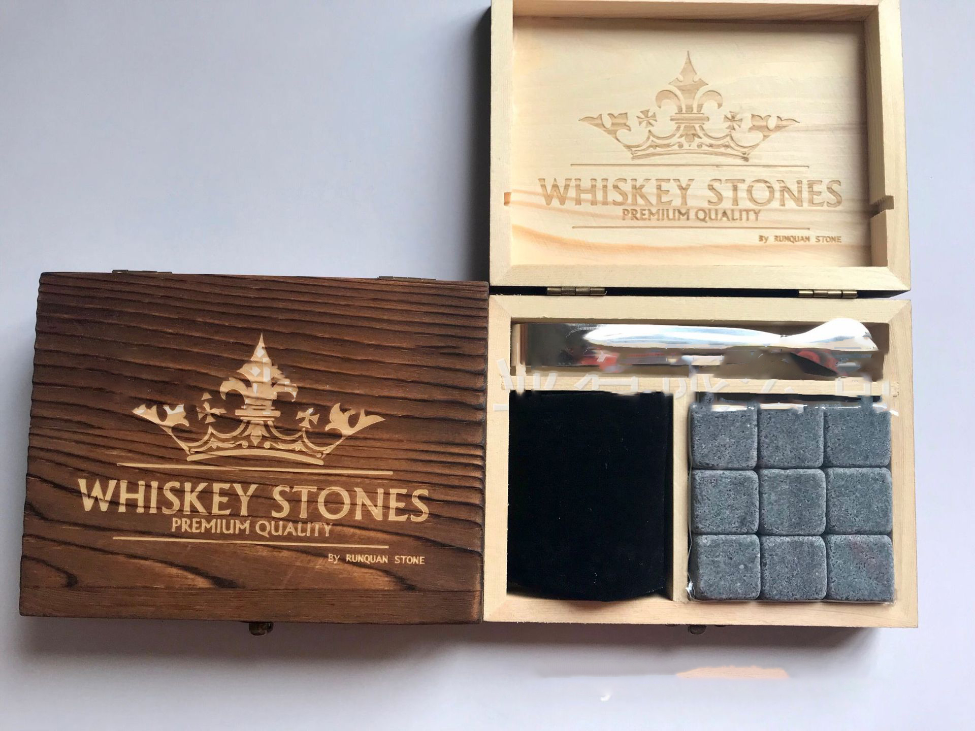 Ice wine stone wooden box set