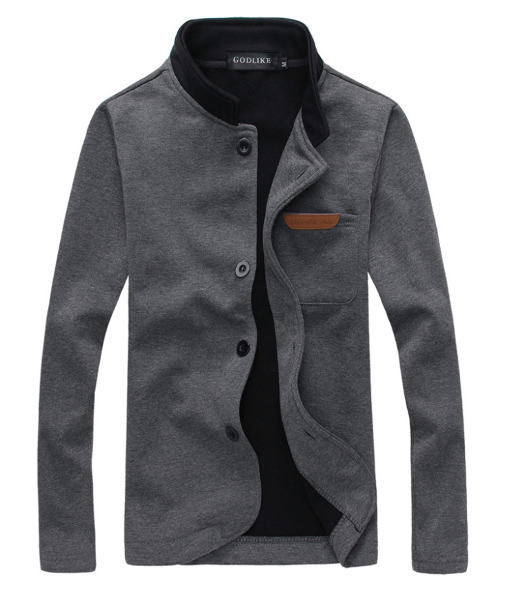 Men's simple leather jacket all-match cardigan