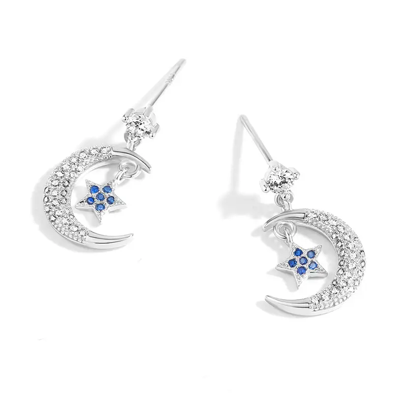 Moon and star earrings