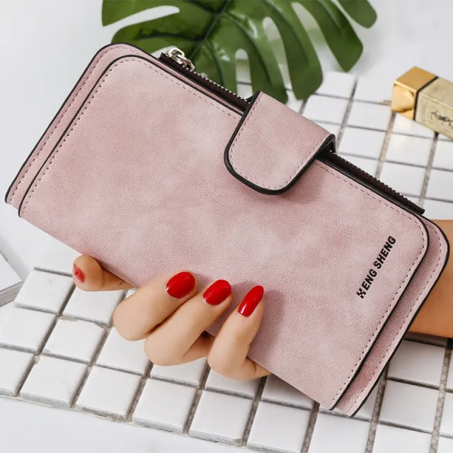 Korean fashion long wallet Pink - Shop at LoveMi