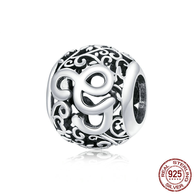 Forest pattern 26 English letters sterling silver loose beads G - Shop at LoveMi