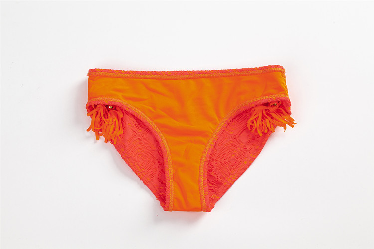 Children's split swimsuit cute orange hollow