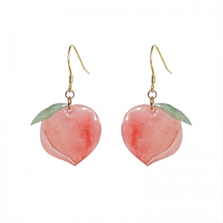 Peach Cute Acrylic Earrings