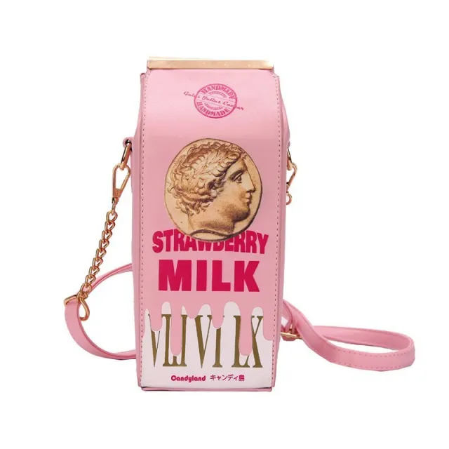 Funny personality milk box bag Pink - Shop at LoveMi
