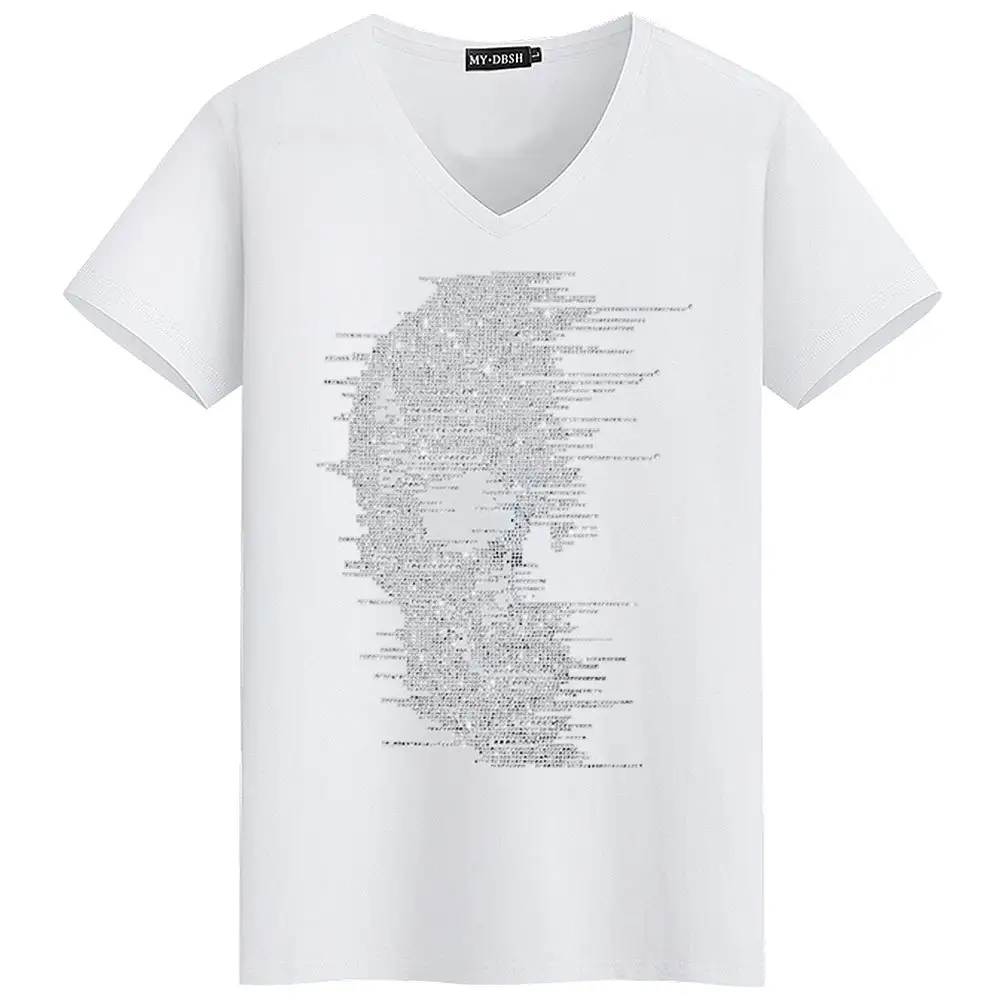 Men's cotton T-shirt trend summer half sleeve slim fit