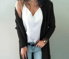 Ins knit cardigan - Black - View 1