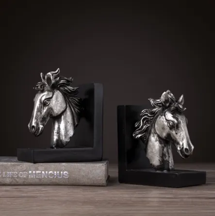 Antique-Finish Animal Bookends