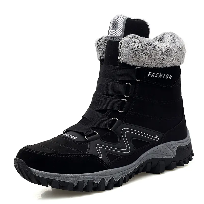 Plush thickened high-top warm cotton shoes