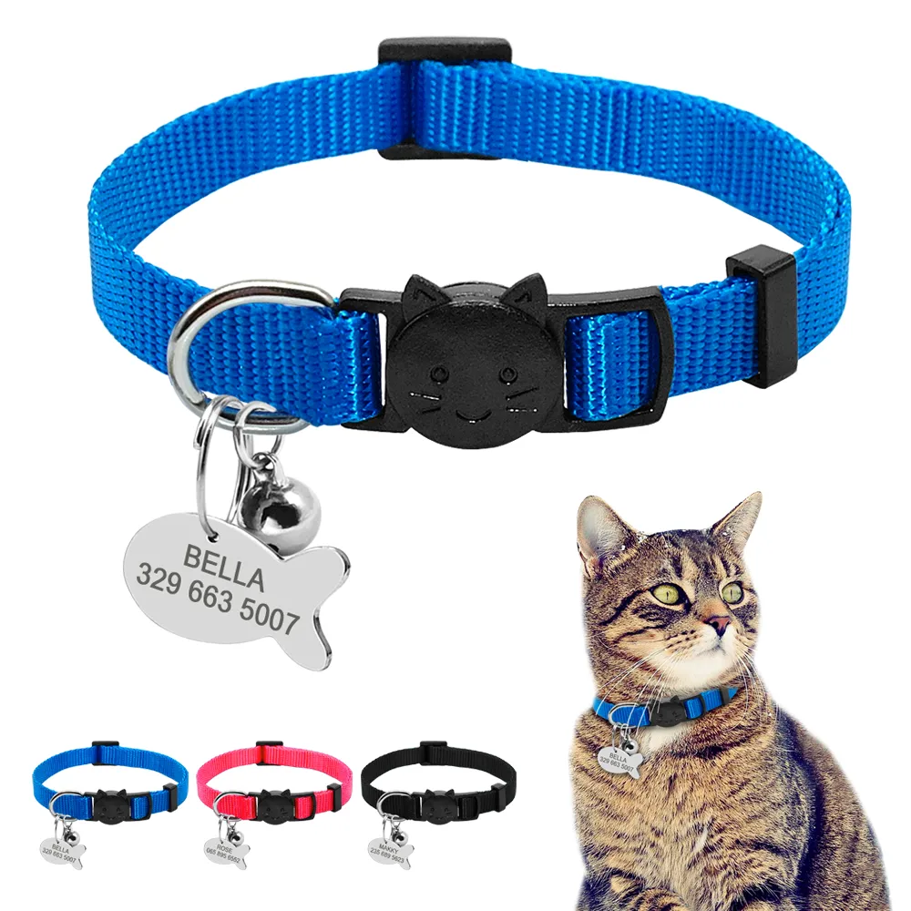 Personalized Safety Breakaway Nylon Quick Release Cat Collar ID