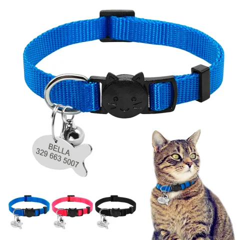 Personalized Safety Breakaway Nylon Quick Release Cat Collar ID