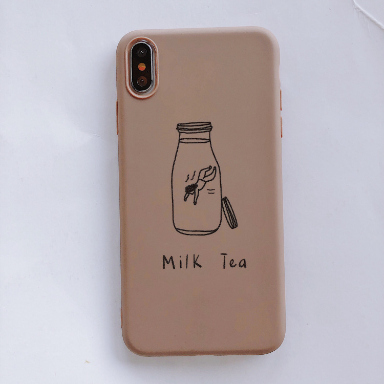 Cartoon milk tea girl mobile phone case