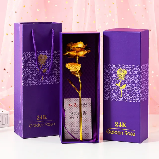 Gold Foil Rose Flower Valentine's Day Christmas Gift Gold - Shop at LoveMi