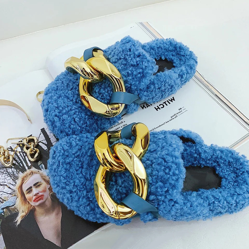 Slippers with flat bottom and round head