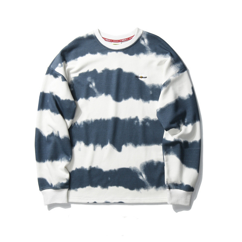 Small daisy embroidery tie-dye terry thin sweater