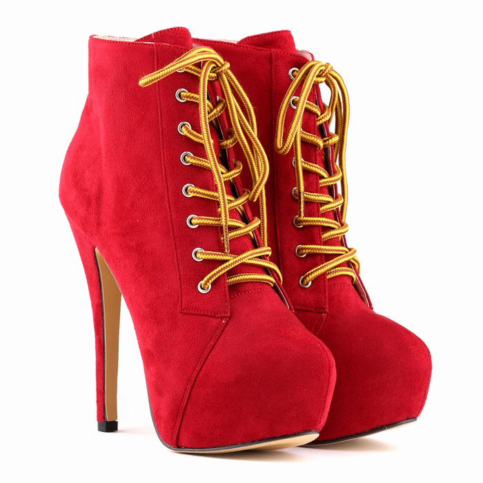 Martin boots super high heels Red - Shop at LoveMi
