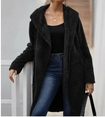 Double sided fleece coat Black - Shop at LoveMi