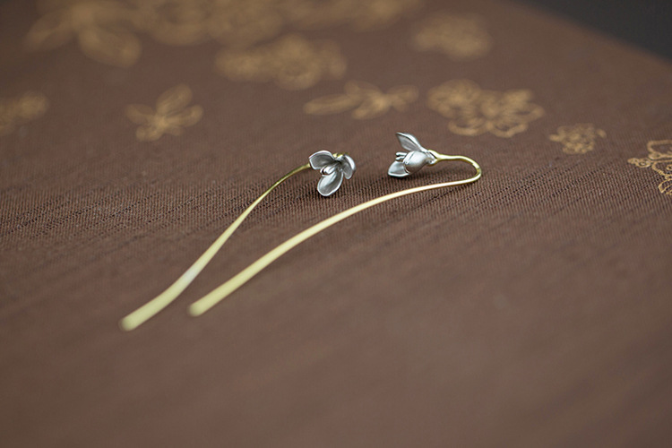 Magnolia gold-plated sterling silver earrings