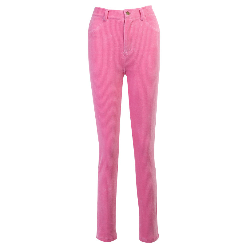 Casual padded corduroy trousers with big buttocks