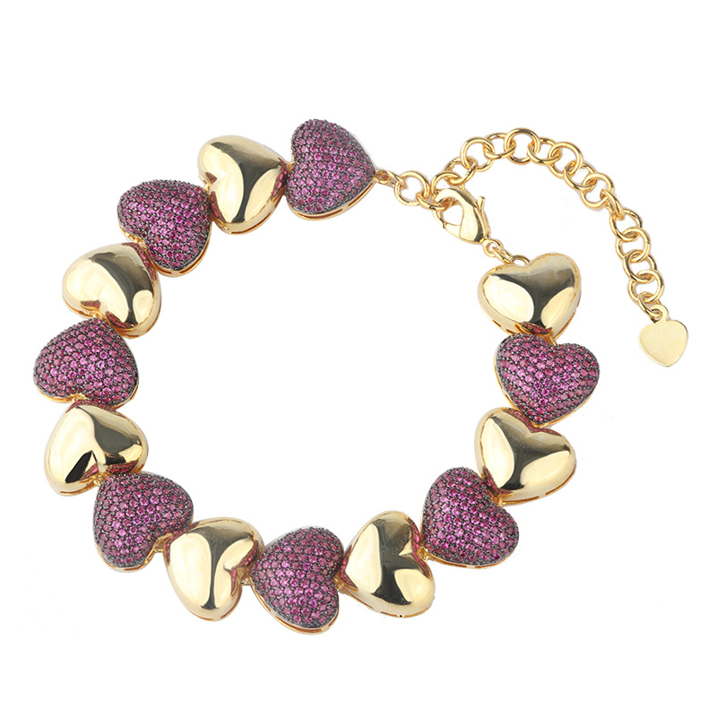Female South American style micro-inlaid zirconium love bracelet