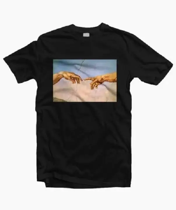 Gesture color printing trend street casual short sleeve
