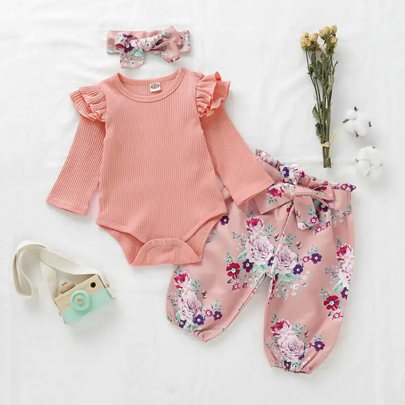 Pure color girls suit